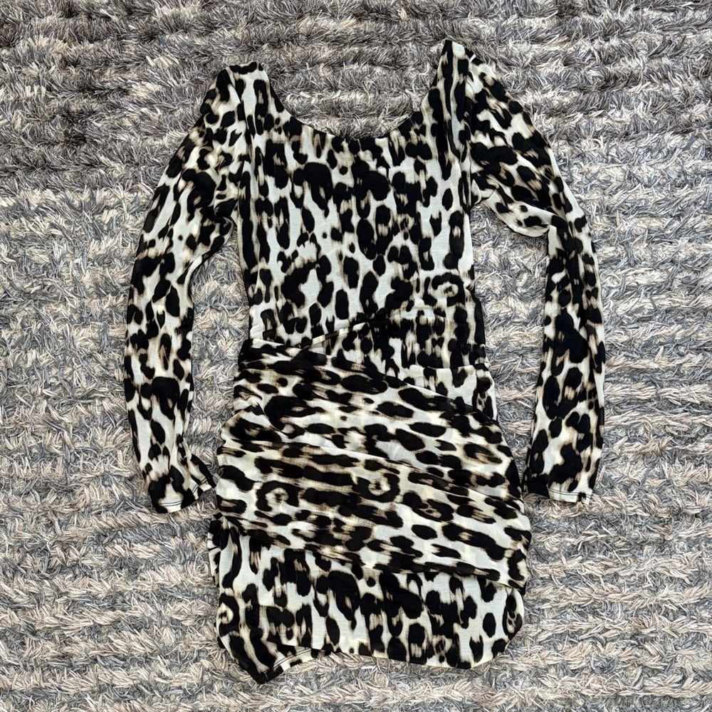 NWOT ! Guess Long Sleeve Animal Print Dress, Size S